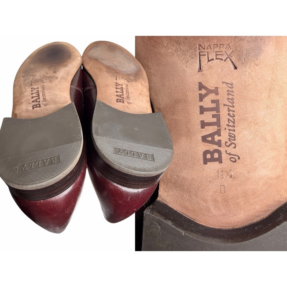 Bally Hardy Tassel Loafers Mens 11.5 D Oxblood Burgundy Leather‎ Nappa Flex - Picture 9 of 12